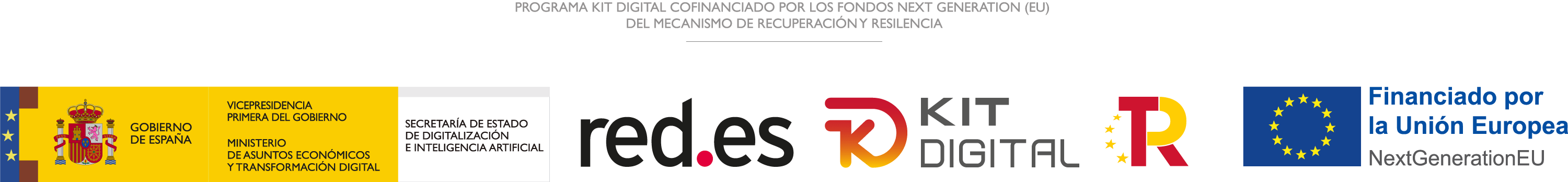 Logos Kit Digital. PROGRAMA KIT DIGITAL FINANCIADO POR LOS FONDOS NEXT GENERATION DEL MECANISMO DE RECUPERACIÓN Y RESILIENCIA